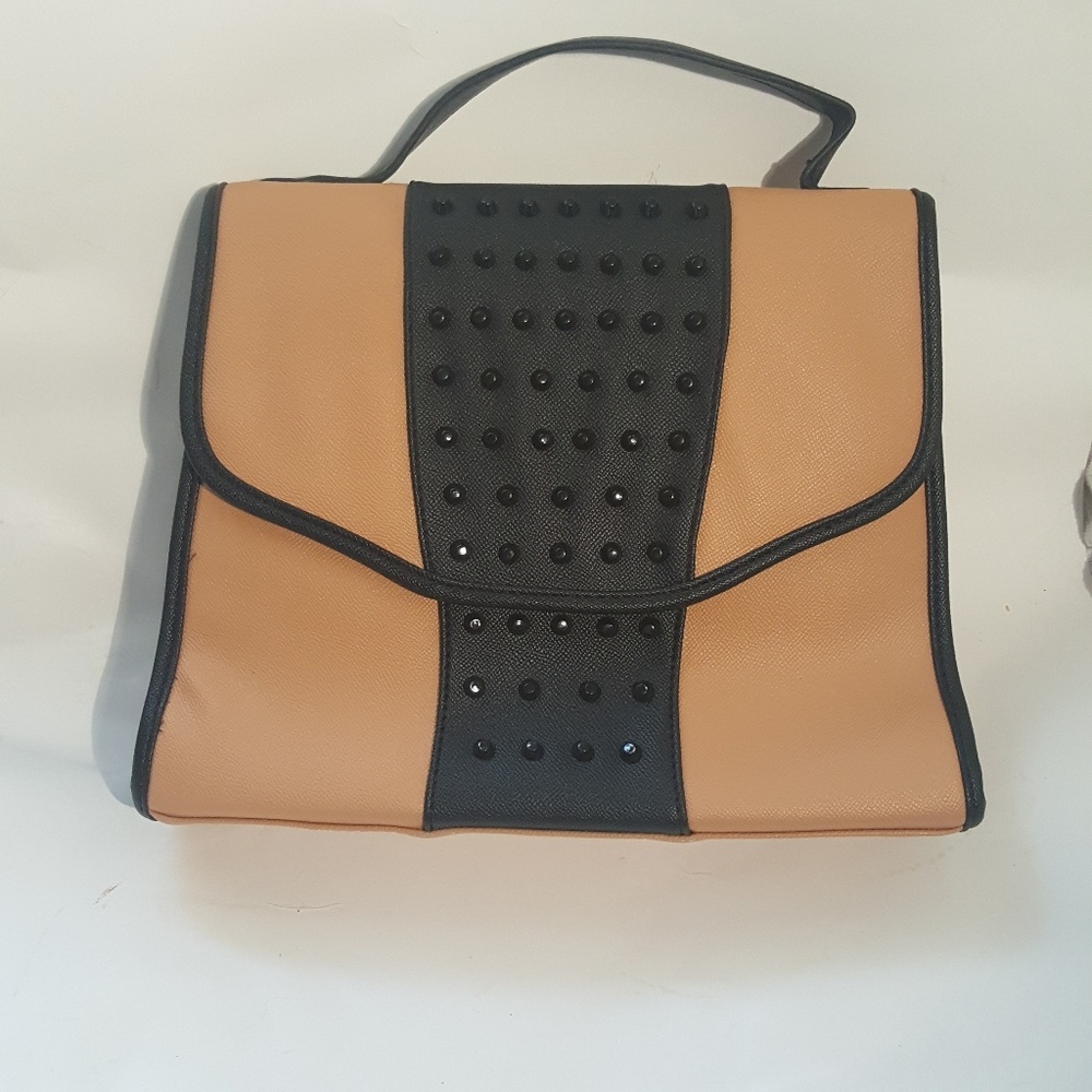 Just Fab Purse Handbag Shoulder Satchel Bag Beige