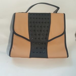 Just Fab Purse Handbag Shoulder Satchel Bag Beige