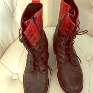 Cute red and black boots