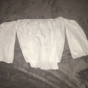Cropped White Off the Shoulder Blouse