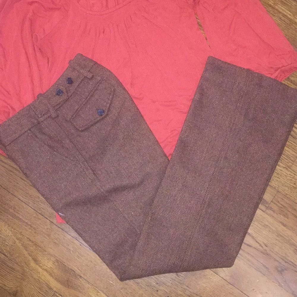 The Limited Wool Lined Herringbone Trousers Pants