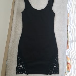 Tobi little black dress with lace side detail!