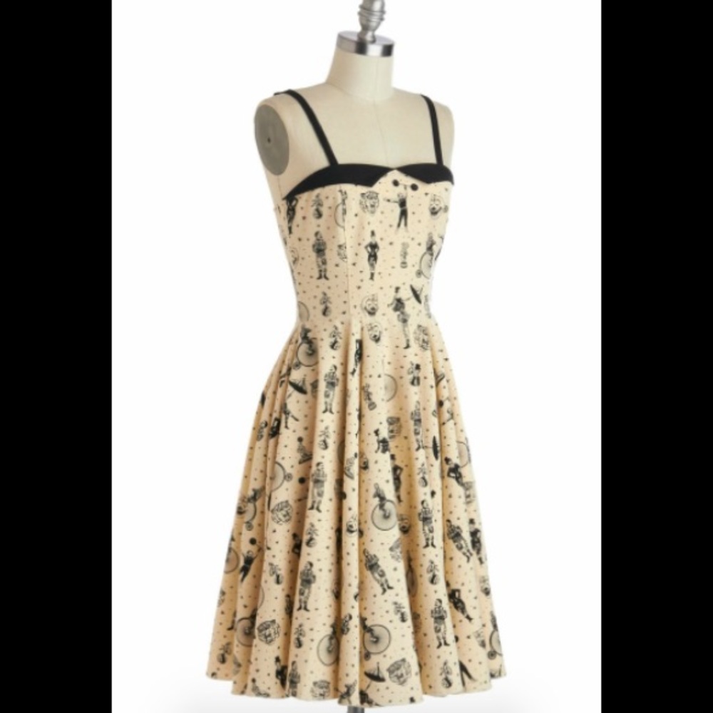 Modcloth Rock Steady Clown Circus Tattoos Dress