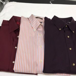 3 men’s long sleeve dress shirts