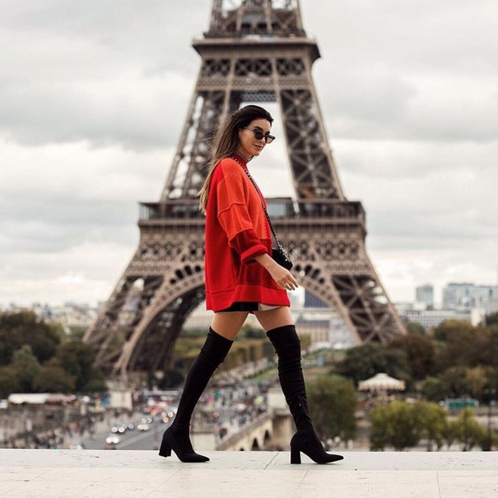 NEW Black over the knee block heel boots