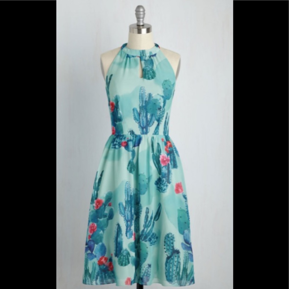 Modcloth Cactus The Blogger the Better Dress