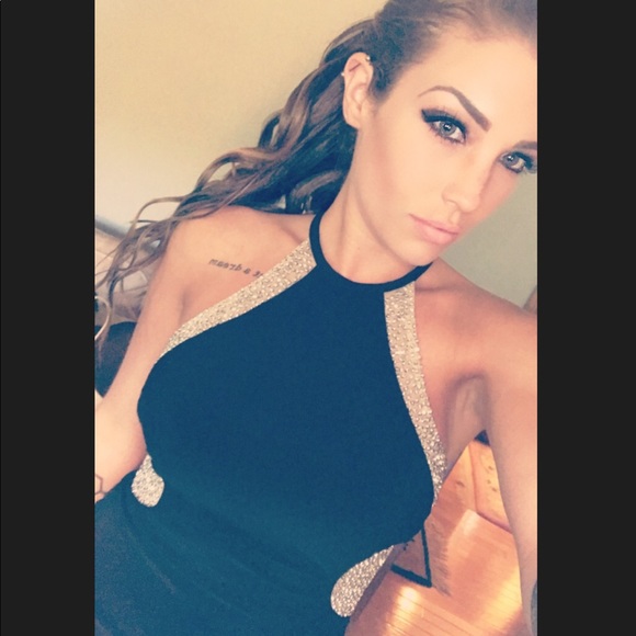 Black wedding/occasion midi body con dress - Picture 2 of 7