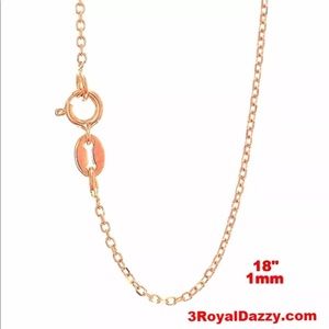 Italian 14k Rose Gold over 925 Chain 18"