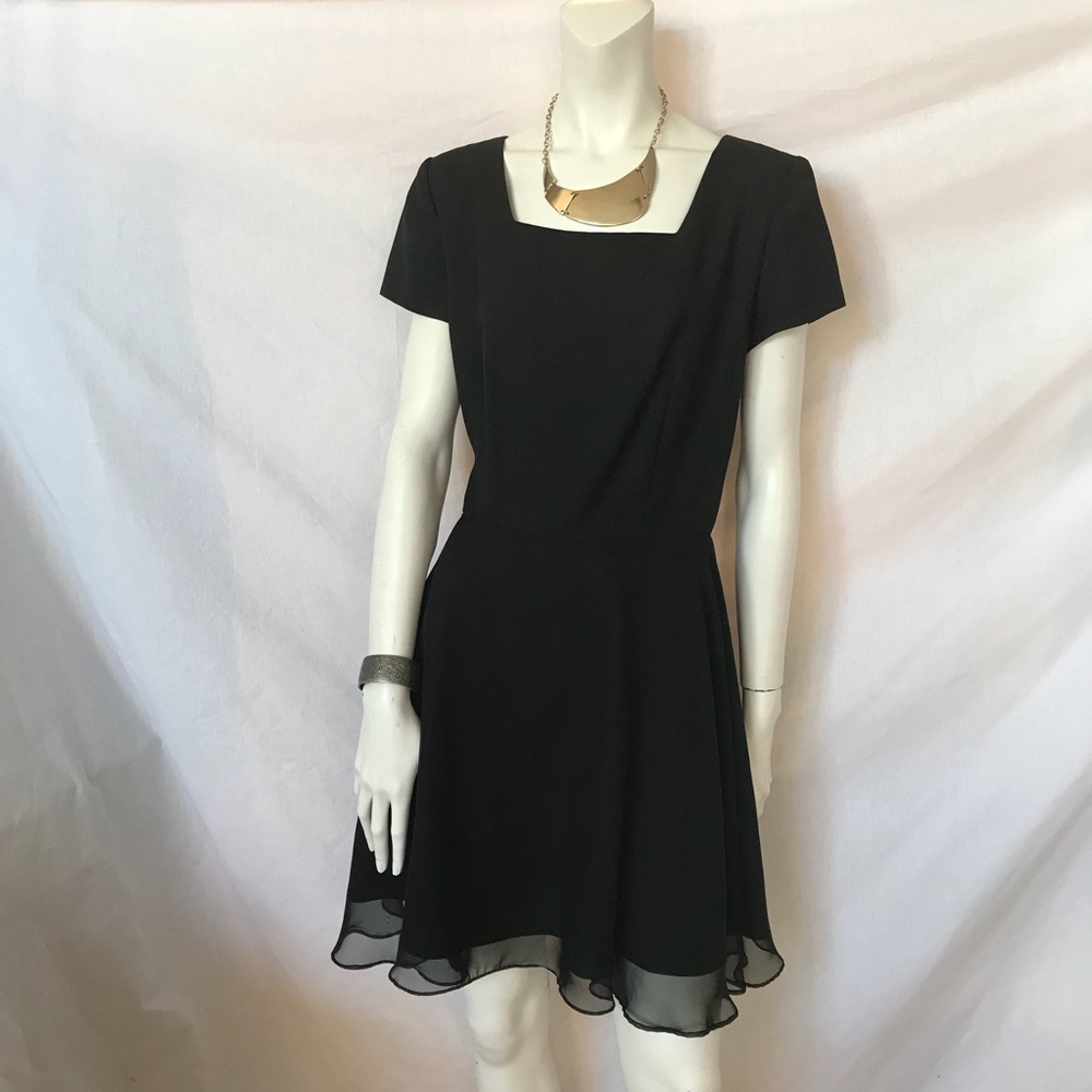 Black Cocktail LBD Dress Chiffon Wrap 12NWT formal