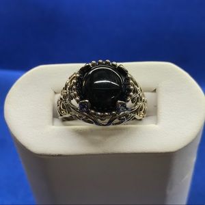 Sterling Silver Blackonyx Renaissance Ring