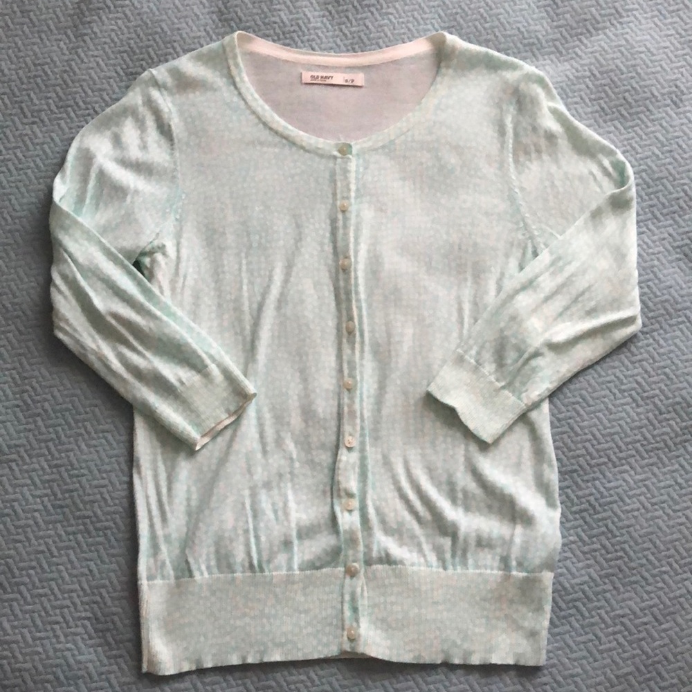 Old Navy | Mint & White Dot Cardigan