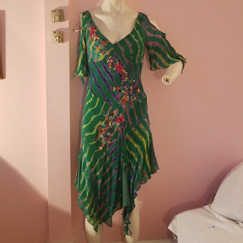 Karen Millen green tie-dye dress