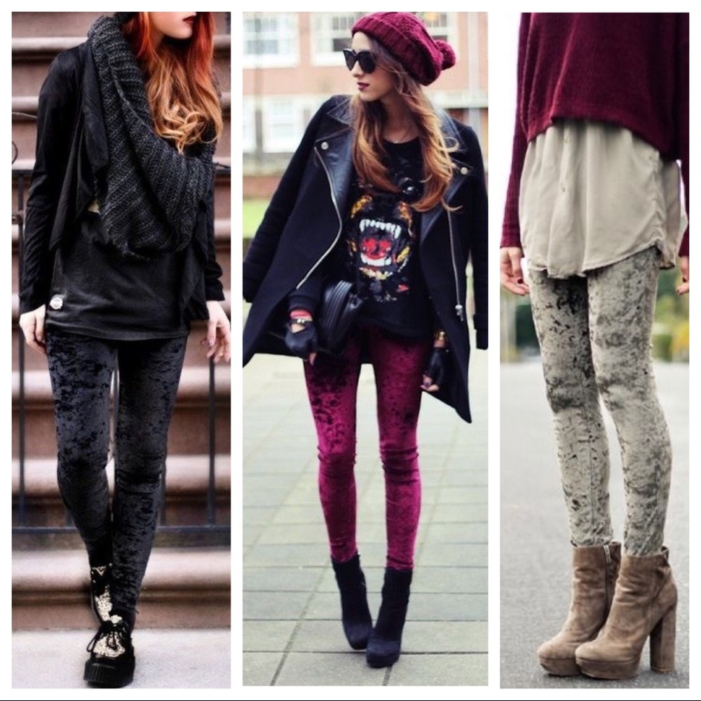 LAST PAIR! Velvet Leggings - Picture 3 of 3