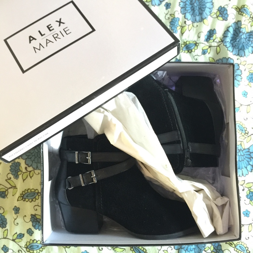 Black Alex Marie Suede Booties