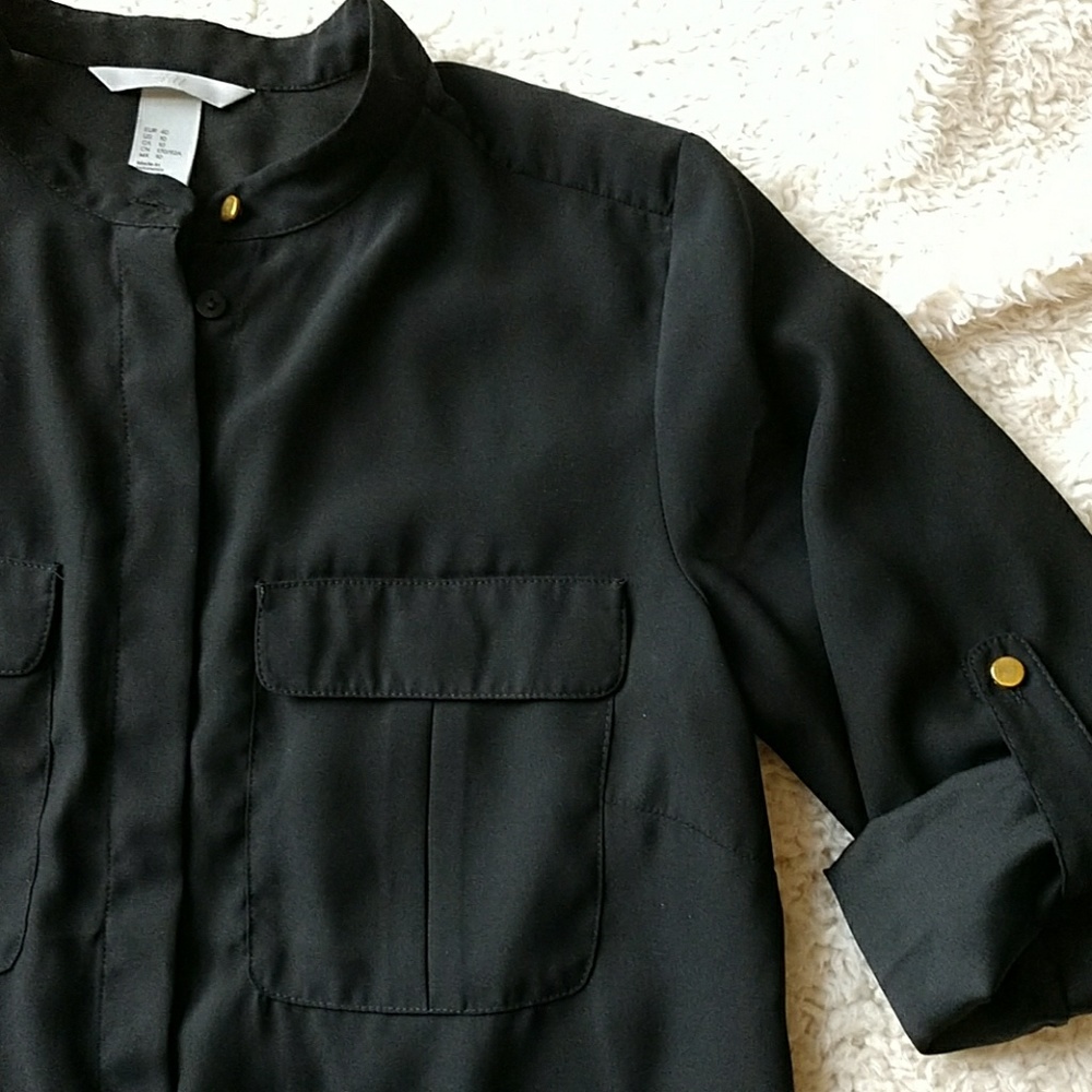 Black button down blouse