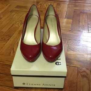 Cute red Etienne Aigner high heels