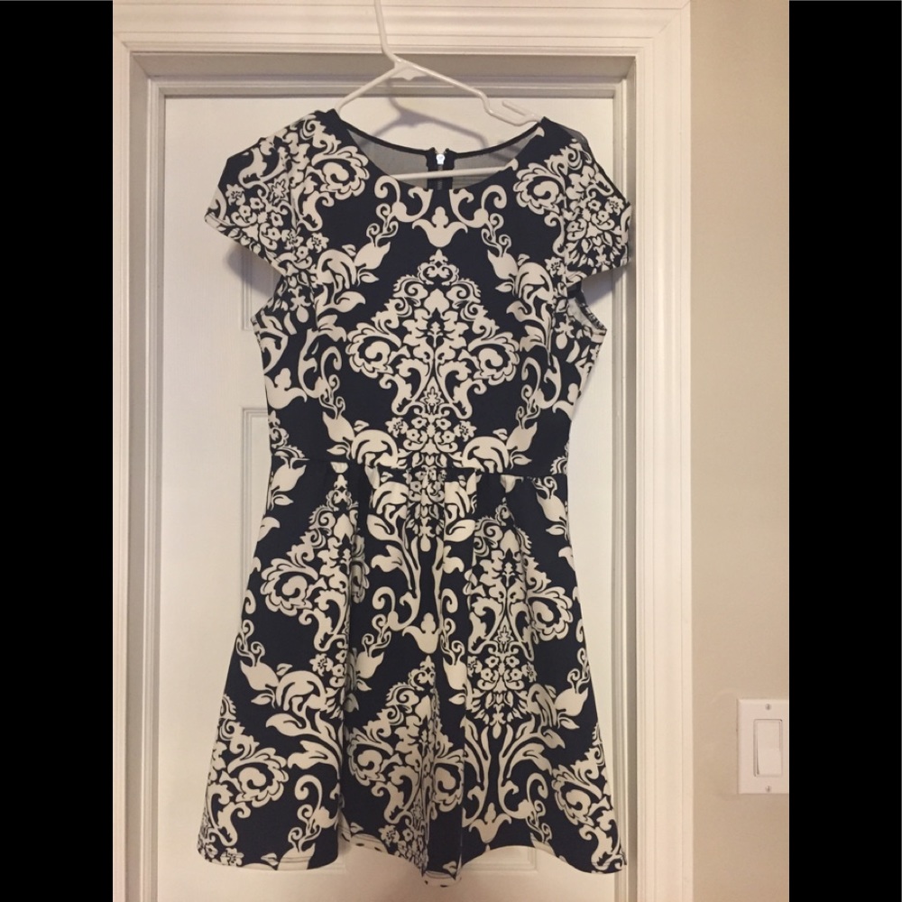 Navy and white dress