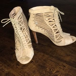 Nude Open Toe Booties