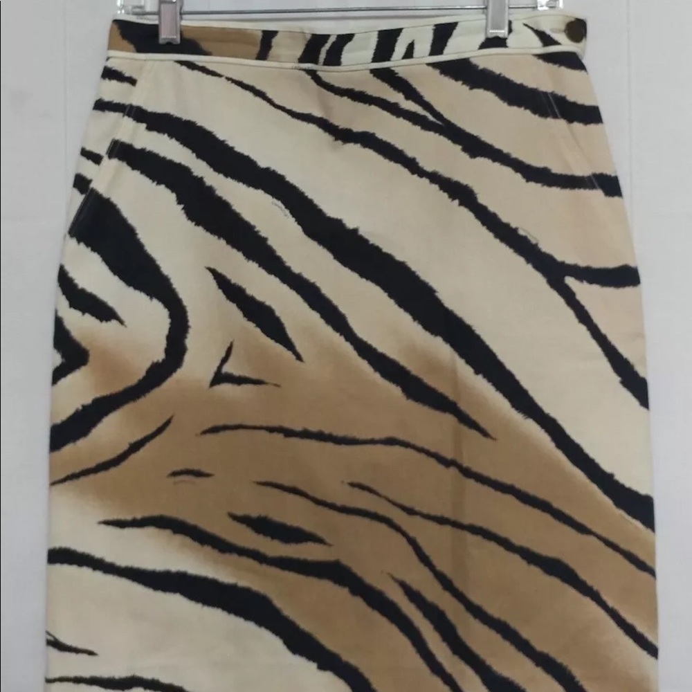 Leonard Paris zebra print pencil skirt