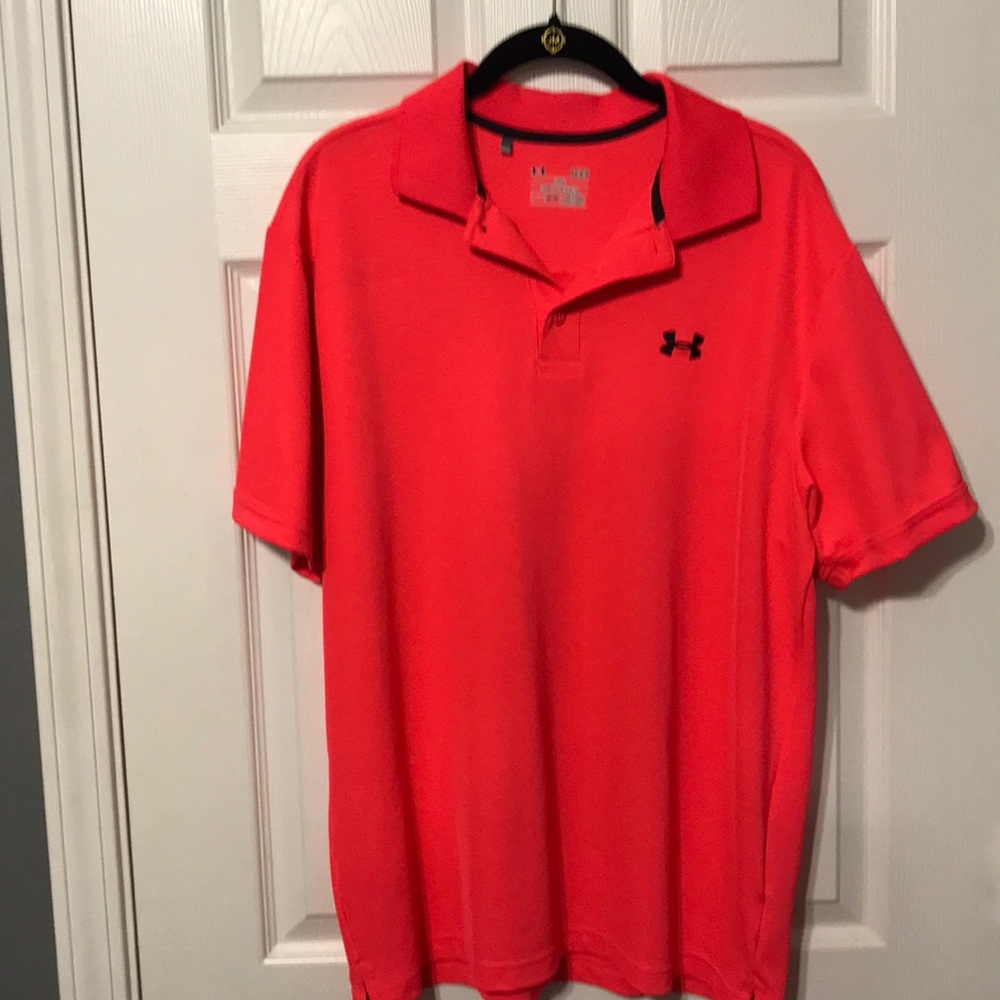 Men’s under armour heat gear polo bright coral