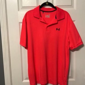 Men’s under armour heat gear polo bright coral