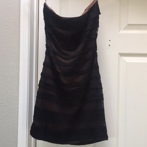 Strapless black dress