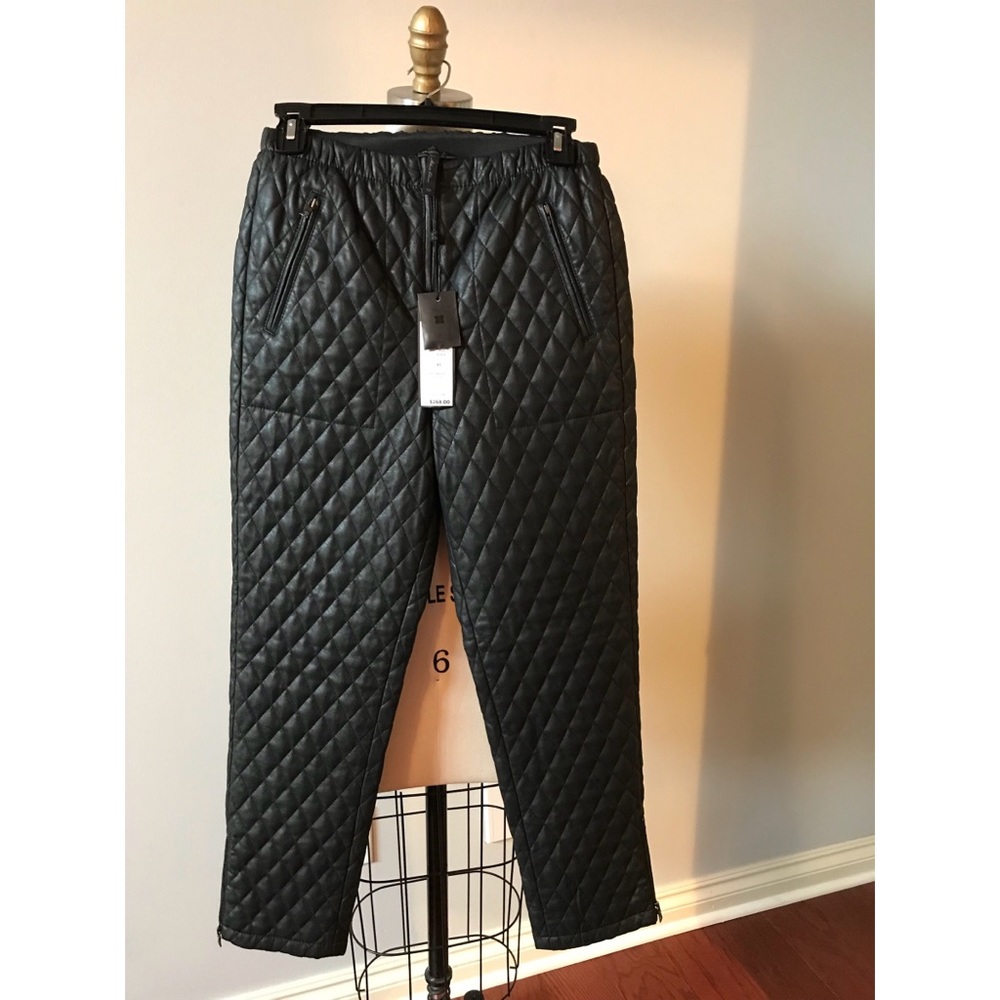 NWT BCBG quilted faux leather pants