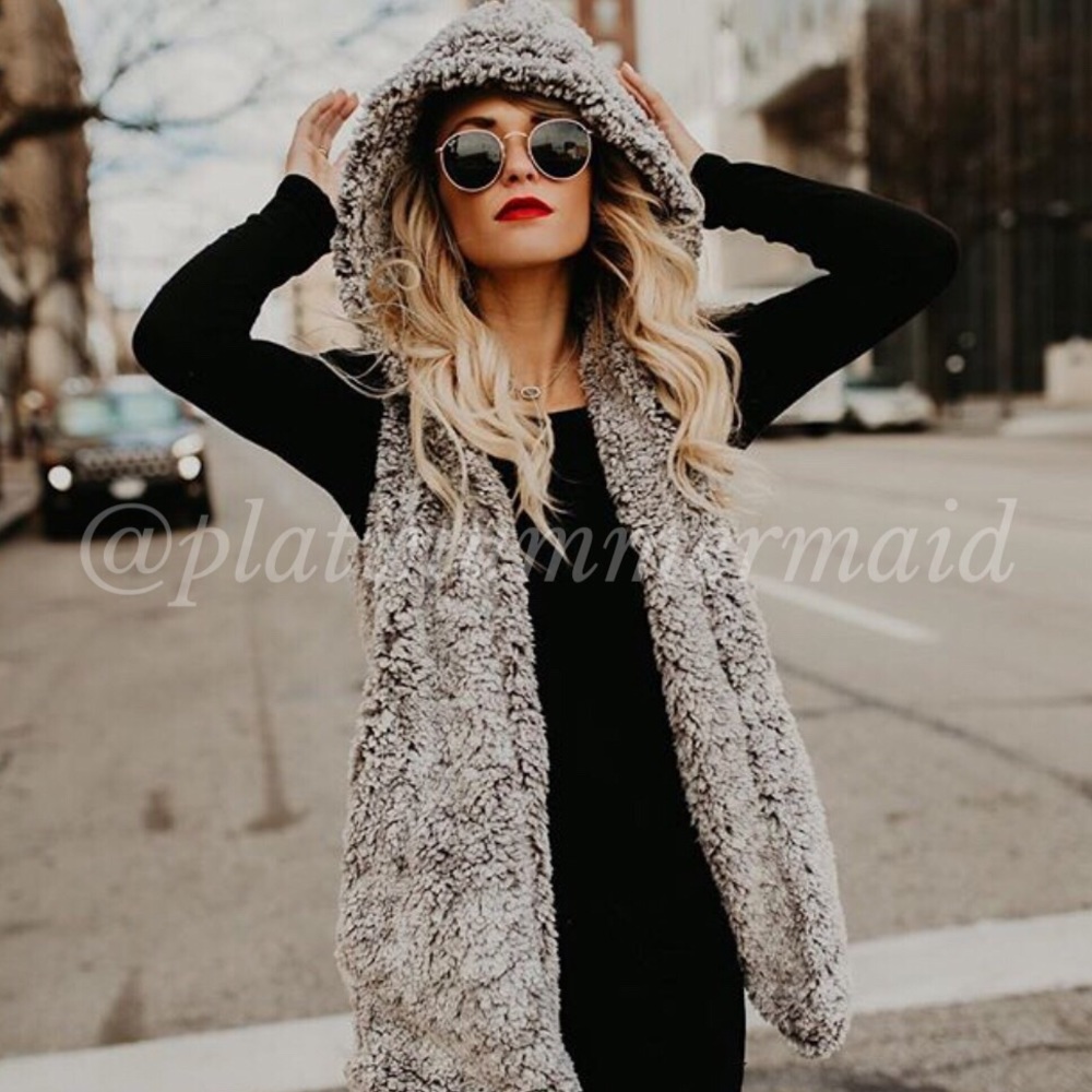Teddy Bear Hooded Vest UBER SOFT 🐻 - Picture 6 of 8