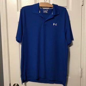 Men’s under armour heat gear polo in royal blue