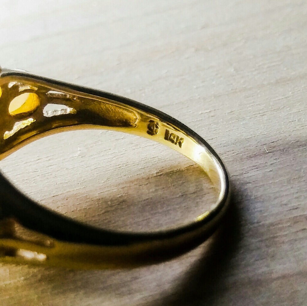14K yellow gold, opal, lapis ring Thai - Picture 6 of 8
