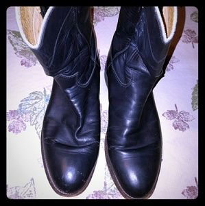 Justin men's equestrian black roper cowboy boots