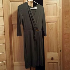 3/4 Sleeve Calvin Klein Olive green dress