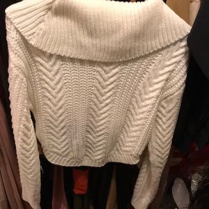 All white crop top sweater