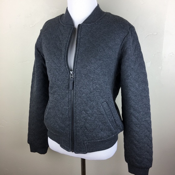 Atelier Max quilted charcoal gray bomber jacket - Picture 3 of 7