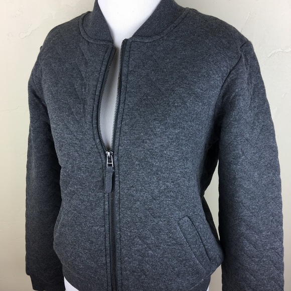 Atelier Max quilted charcoal gray bomber jacket - Picture 4 of 7