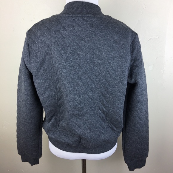 Atelier Max quilted charcoal gray bomber jacket - Picture 5 of 7