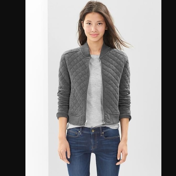 Atelier Max quilted charcoal gray bomber jacket - Picture 7 of 7