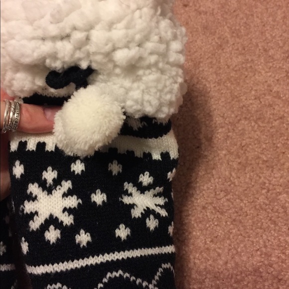 Slipper sock! Black and white. Super cute pattern - Picture 3 of 4