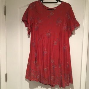 Kimchi Blue dress, orange with flower pattern M