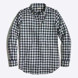 J.Crew Factory Gingham Button-Down in Navy