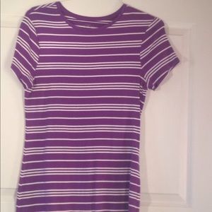 Purple & white stripe XL Old Navy short sleeve tee