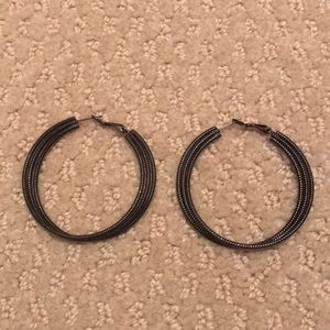 Black Hoop Earrings