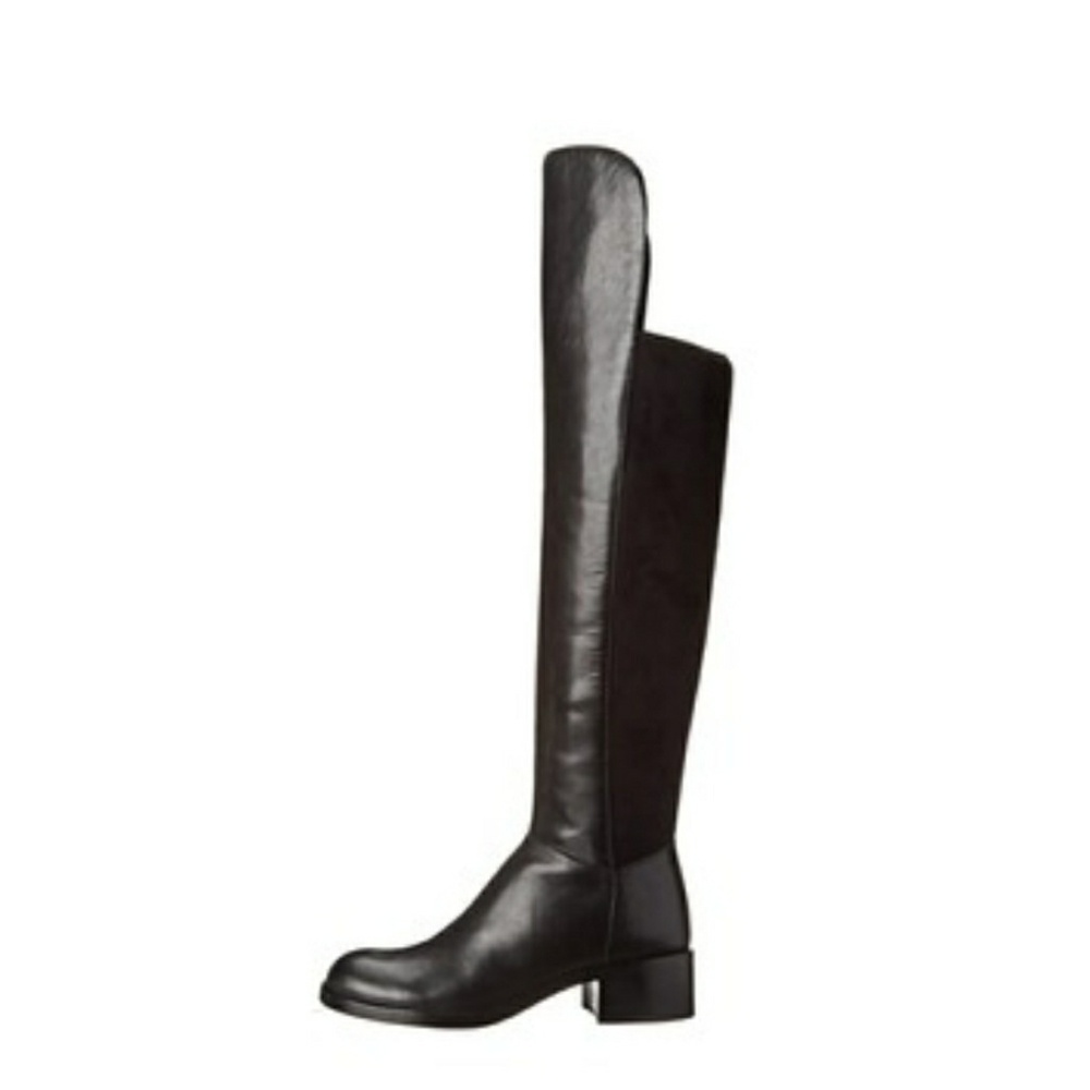 Leather and suede over the knee boots