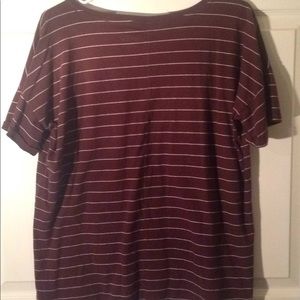 Brown/white stripe Boyfriend short sleeve tee, L