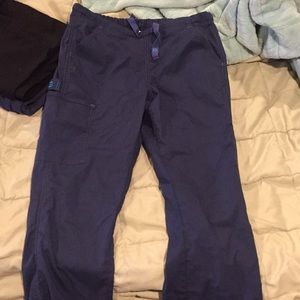 Navy "Spread good cheer" scrub bottoms PETITE