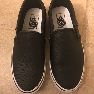 Vans perf leather slip ons