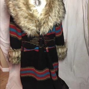 Tasha Polizzi Blanket long Jacket Coat large