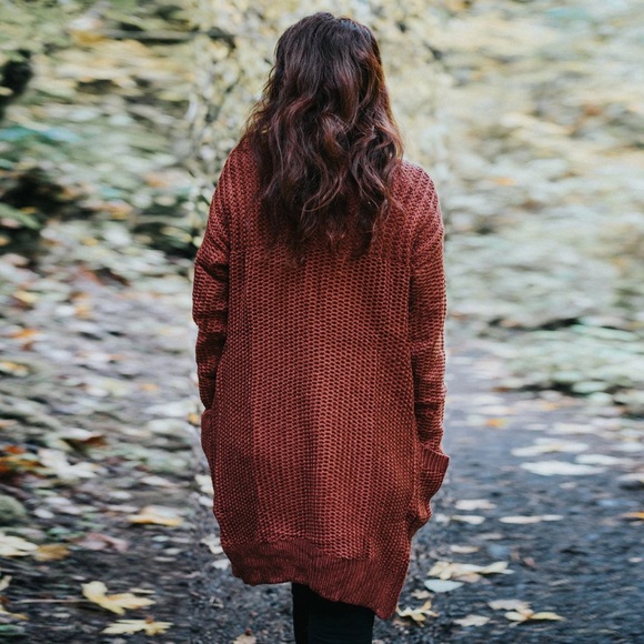 Coral Heavy Knit Cardigan (Pockets) NWT - Picture 3 of 3