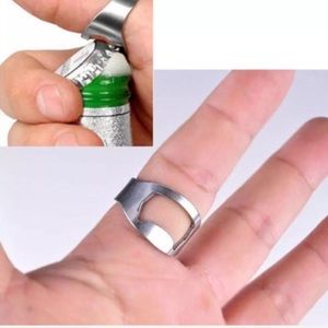 Silver Stainless Steel Bottle Can Opener Portable Convenient Party Band Ring