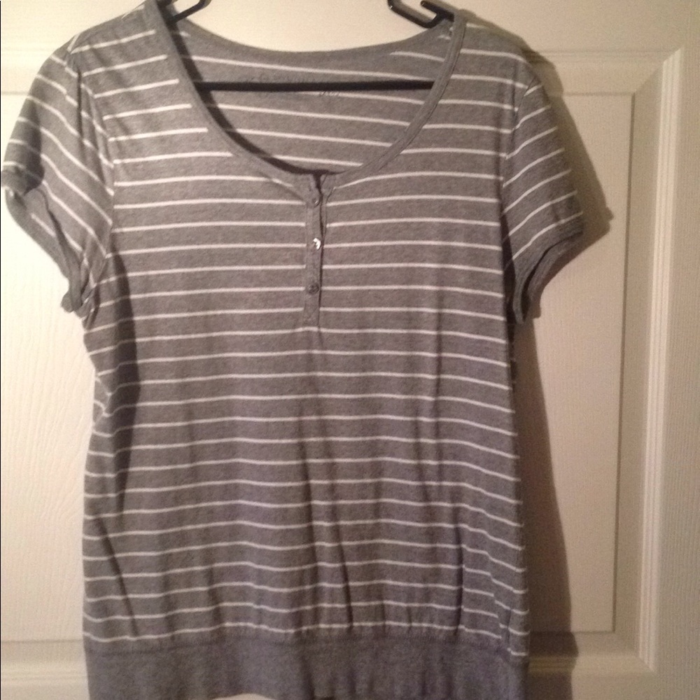 Grey/white stripe short sleeve Sonoma tee, Large